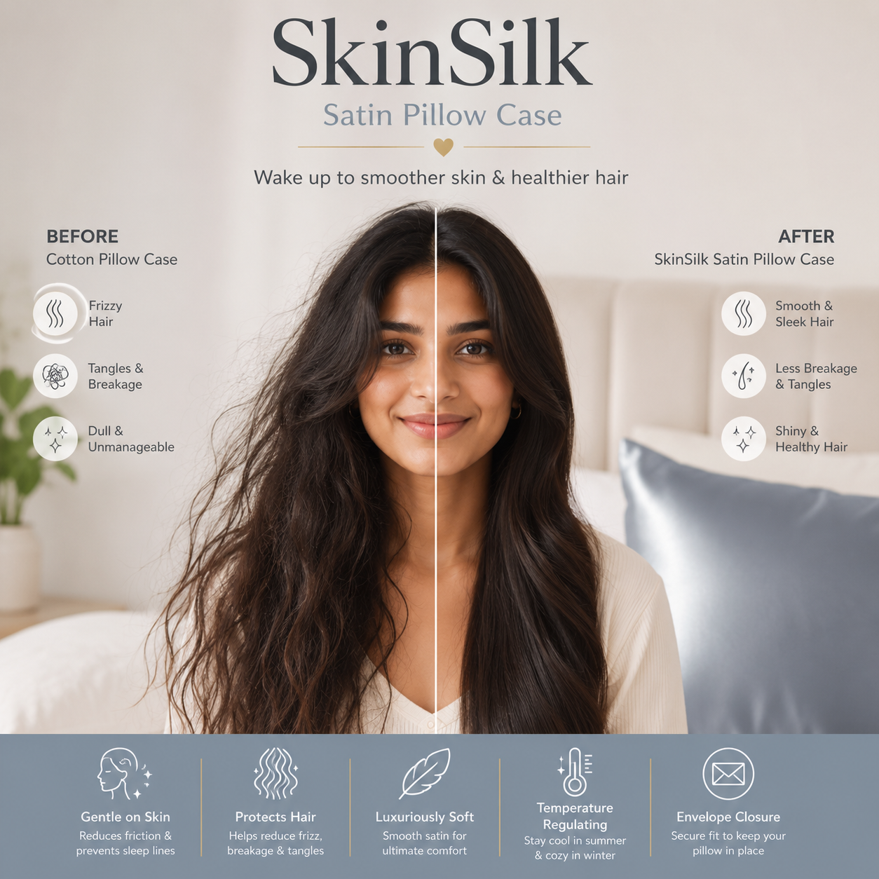 SkinSilk - Silky Satin Pillow Case
