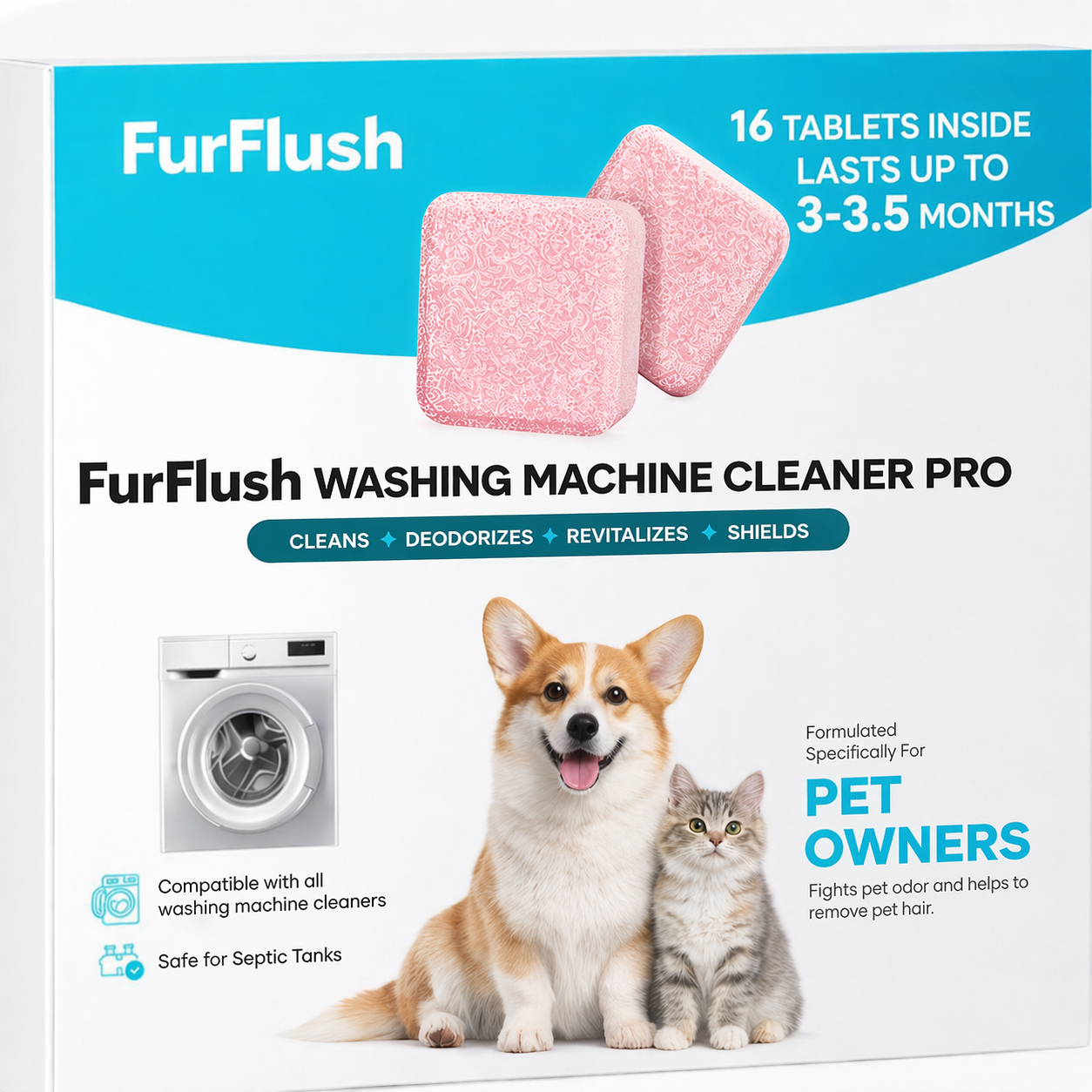 FurFlush™ - Pet Home Washing Machine Tablets